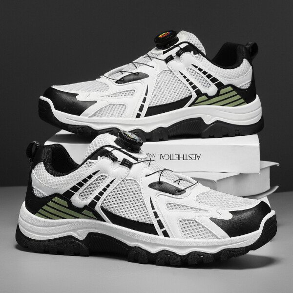 Zapatillas de deporte informales transpirables para hombre, zapatillas de verano de suela suave antideslizantes para correr al aire libre, zapatillas deportivas clásicas con cordones giratorios y ligeras - Imagen 2
