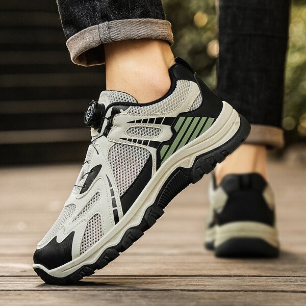 Zapatillas de deporte informales transpirables para hombre, zapatillas de verano de suela suave antideslizantes para correr al aire libre, zapatillas deportivas clásicas con cordones giratorios y ligeras - Imagen 4
