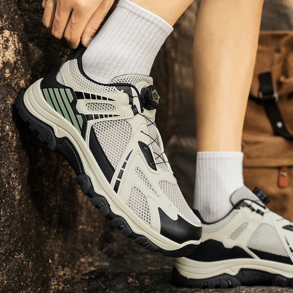 Zapatillas de deporte informales transpirables para hombre, zapatillas de verano de suela suave antideslizantes para correr al aire libre, zapatillas deportivas clásicas con cordones giratorios y ligeras - Imagen 6