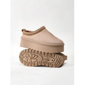 Solezae Botas de mujer de puntera redonda, botines y botitas cortas color beige, botas de moda para mujeres