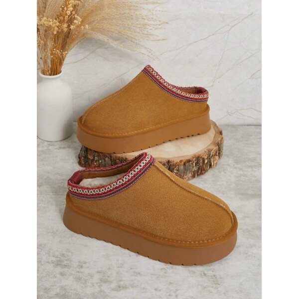 Solezae Botas de mujer de puntera redonda, botines y botitas cortas color beige, botas de moda para mujeres - Imagen 17