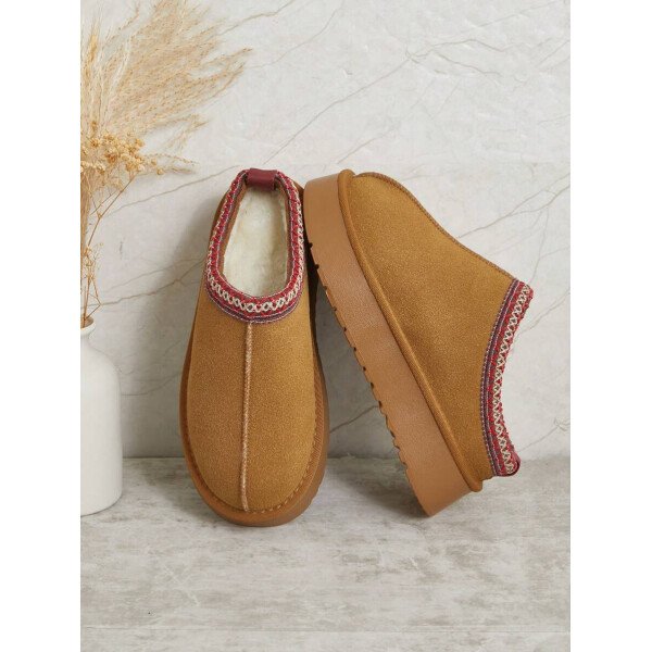 Solezae Botas de mujer de puntera redonda, botines y botitas cortas color beige, botas de moda para mujeres - Imagen 19