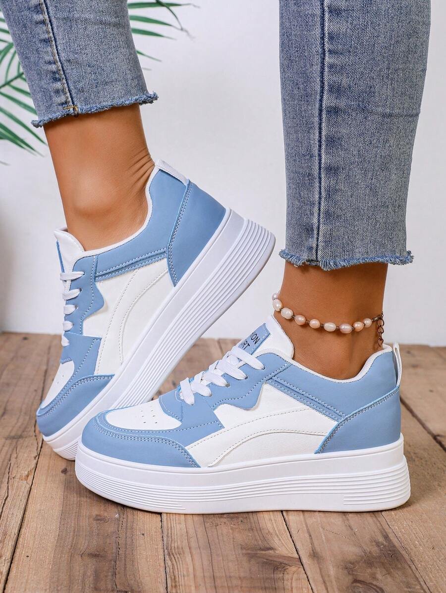 Zapatillas deportivas casuales de mujer para otoño/invierno con suela gruesa y tacón de cuña, ideales para actividades al aire libre, zapatillas para mujer - Imagen 28