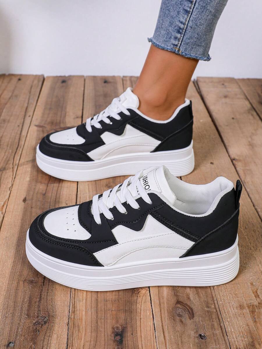 Zapatillas deportivas casuales de mujer para otoño/invierno con suela gruesa y tacón de cuña, ideales para actividades al aire libre, zapatillas para mujer - Imagen 34