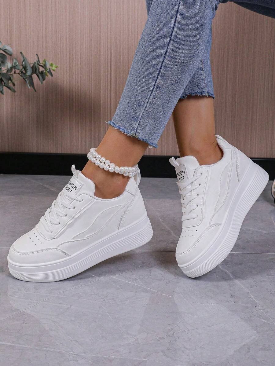 Zapatillas deportivas casuales de mujer para otoño/invierno con suela gruesa y tacón de cuña, ideales para actividades al aire libre, zapatillas para mujer - Imagen 51