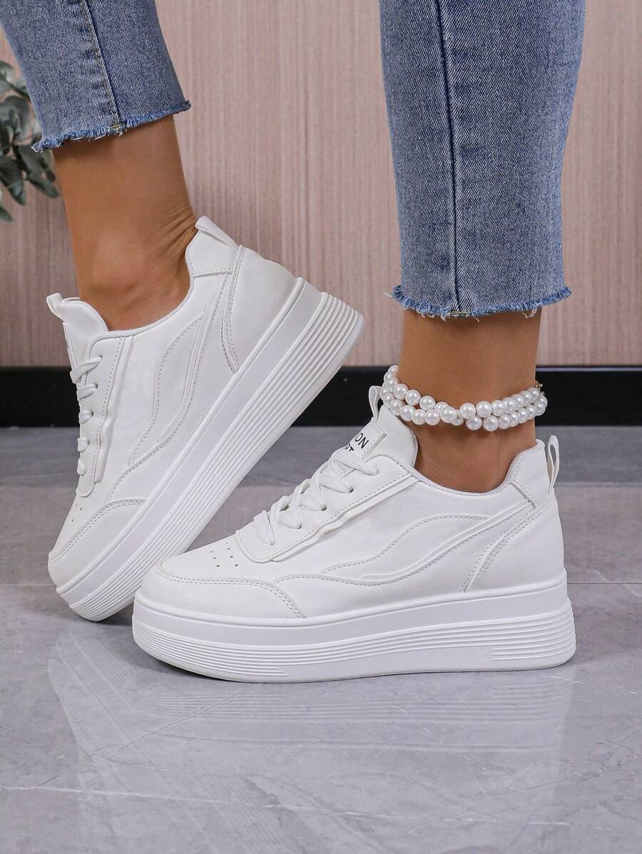 Zapatillas deportivas casuales de mujer para otoño/invierno con suela gruesa y tacón de cuña, ideales para actividades al aire libre, zapatillas para mujer - Imagen 52