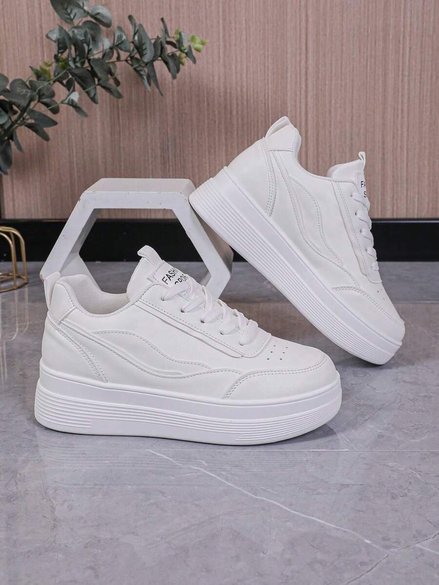 Zapatillas deportivas casuales de mujer para otoño/invierno con suela gruesa y tacón de cuña, ideales para actividades al aire libre, zapatillas para mujer - Imagen 55