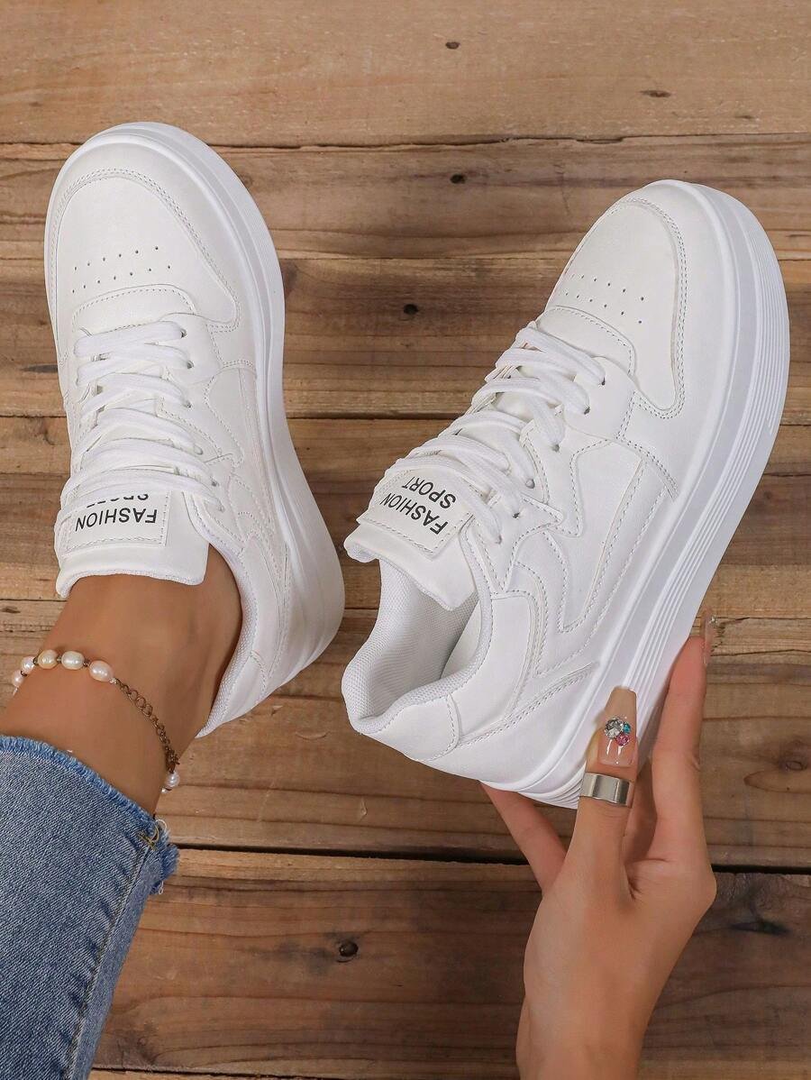 Zapatillas deportivas casuales de mujer para otoño/invierno con suela gruesa y tacón de cuña, ideales para actividades al aire libre, zapatillas para mujer - Imagen 67