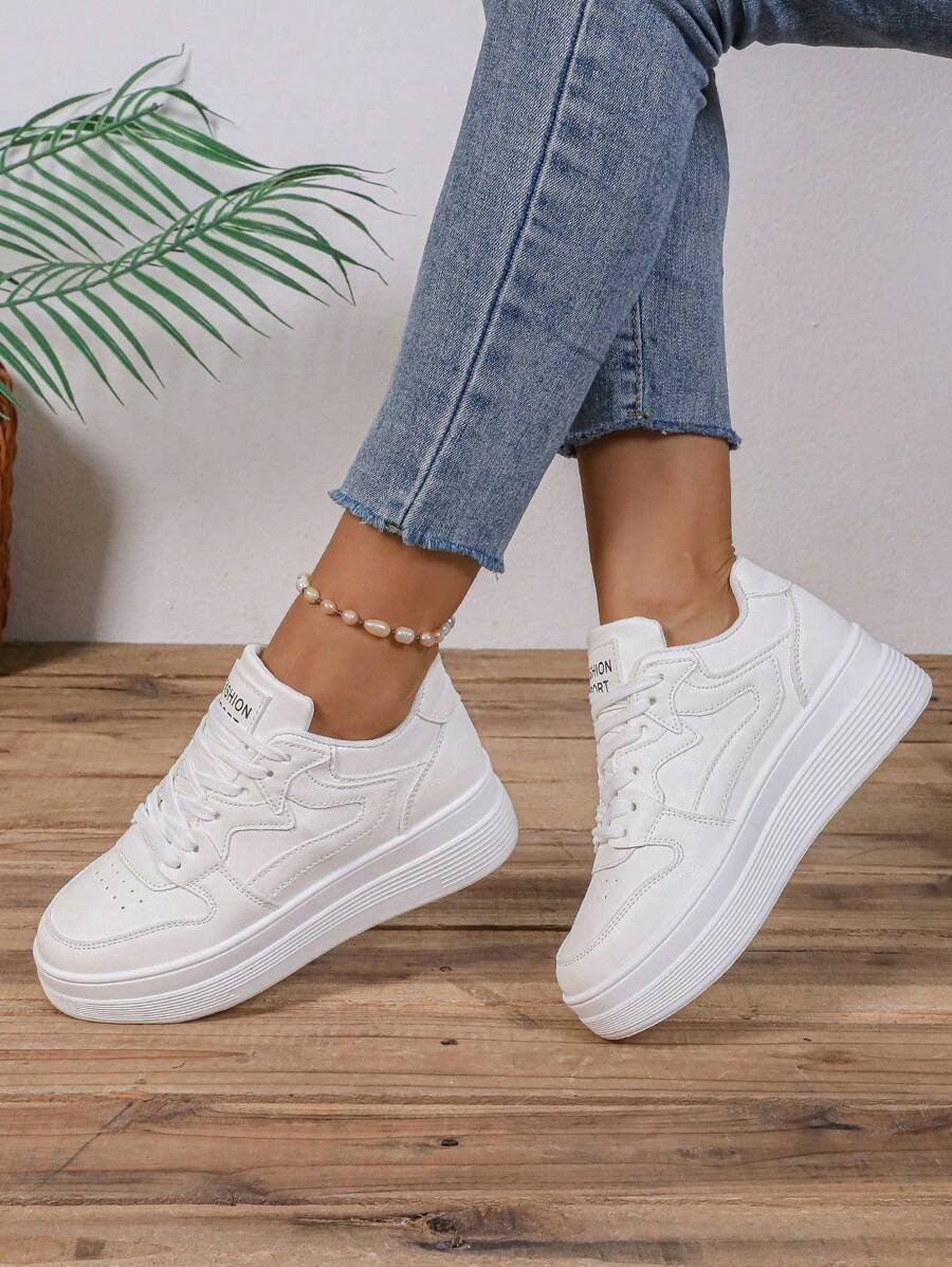 Zapatillas deportivas casuales de mujer para otoño/invierno con suela gruesa y tacón de cuña, ideales para actividades al aire libre, zapatillas para mujer - Imagen 68