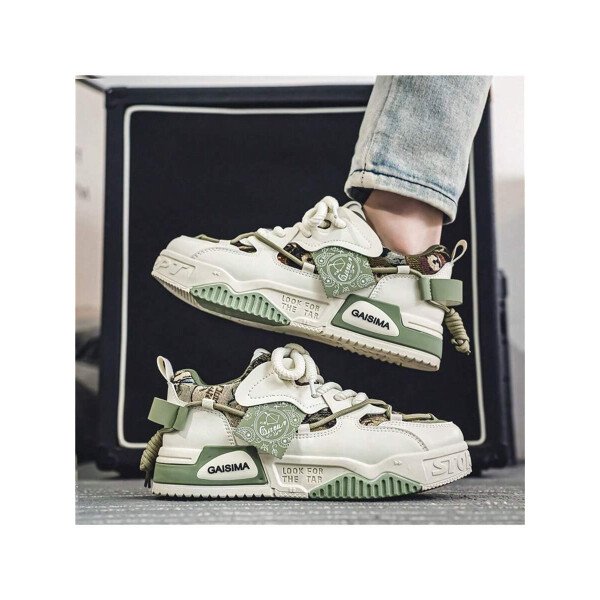 Nuevos zapatos casuales de verano transpirables vulcanizados para hombres, tenis con suela gruesa antideslizante de patrón de graffiti aleatorio de moda - Imagen 10