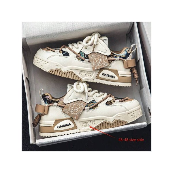 Nuevos zapatos casuales de verano transpirables vulcanizados para hombres, tenis con suela gruesa antideslizante de patrón de graffiti aleatorio de moda - Imagen 26