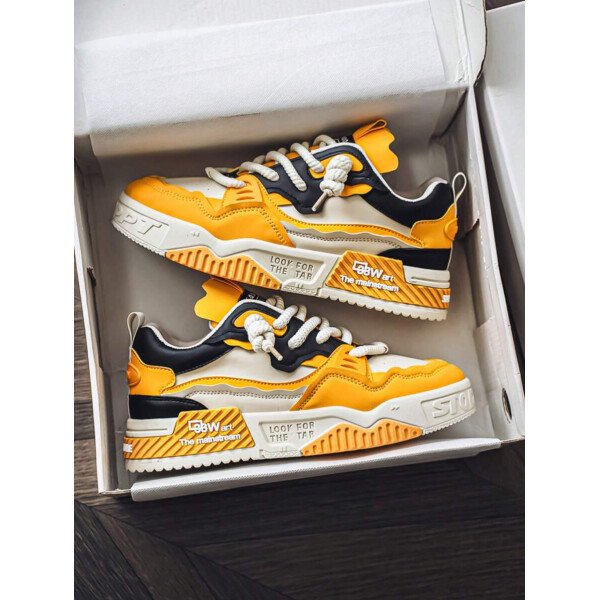 Nuevos zapatos casuales de verano transpirables vulcanizados para hombres, tenis con suela gruesa antideslizante de patrón de graffiti aleatorio de moda - Imagen 31