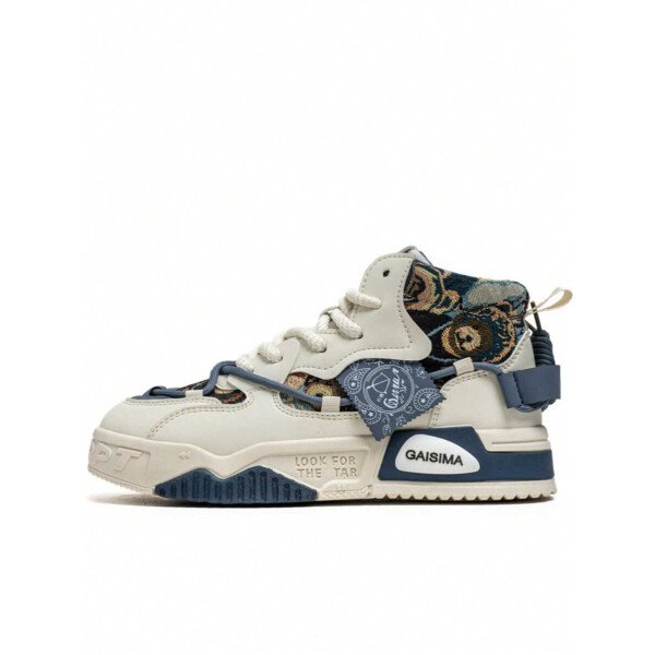 Nuevos zapatos casuales de verano transpirables vulcanizados para hombres, tenis con suela gruesa antideslizante de patrón de graffiti aleatorio de moda - Imagen 41