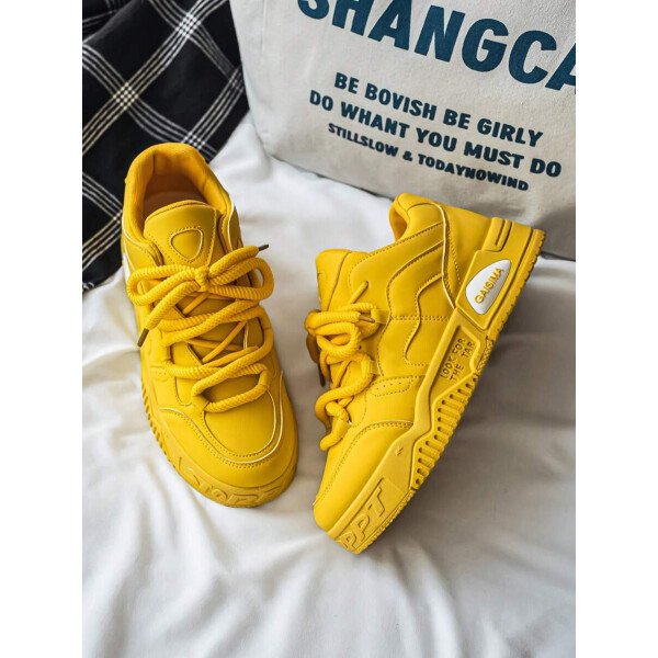 Nuevos zapatos casuales de verano transpirables vulcanizados para hombres, tenis con suela gruesa antideslizante de patrón de graffiti aleatorio de moda - Imagen 64