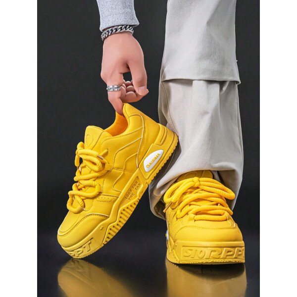 Nuevos zapatos casuales de verano transpirables vulcanizados para hombres, tenis con suela gruesa antideslizante de patrón de graffiti aleatorio de moda - Imagen 67