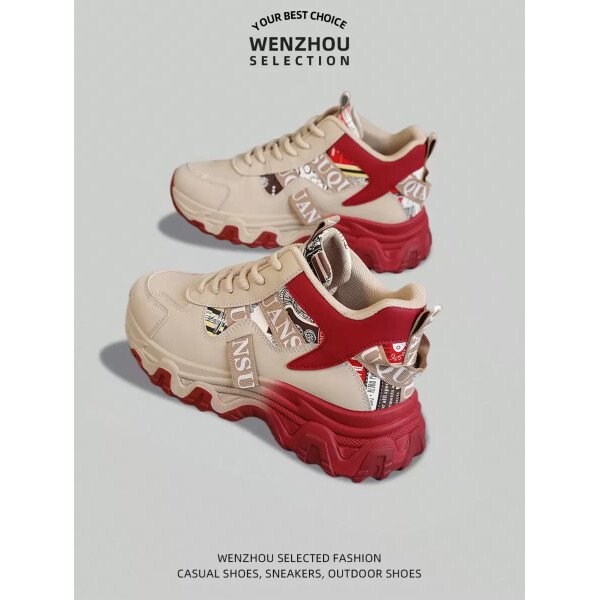 Nuevos zapatos deportivos informales para mujeres de talla grande, con plataforma y suela gruesa, livianos, cómodos, antideslizantes, de moda y versátiles - Imagen 2