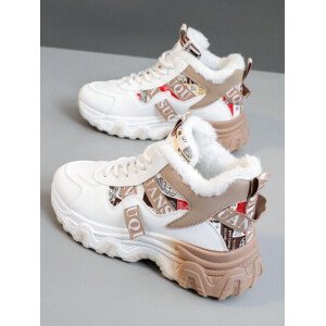 Zapatillas deportivas con bloques de color para mujer 2025, zapatos casuales de moda con forro de piel para otoño/invierno