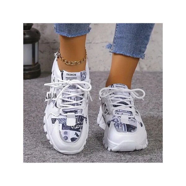 Zapatillas deportivas gruesas para mujer con moda casual, cómodas, ligeras y adecuadas para deportes al aire libre - Imagen 12