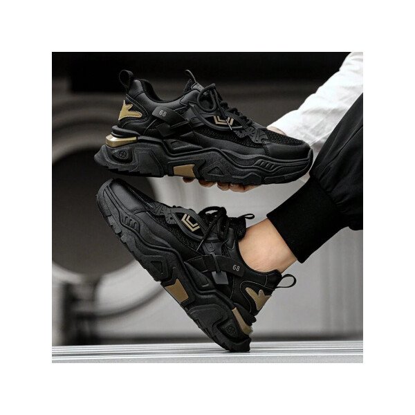 Zapatos deportivos casuales multifuncionales de suela gruesa para mujer, parte superior de malla transpirable y suela duradera de PU/caucho, zapatos deportivos casuales con cordones con decoración azul, muy adecuados para ropa casual, accesorios de calzado versátiles. - Imagen 6