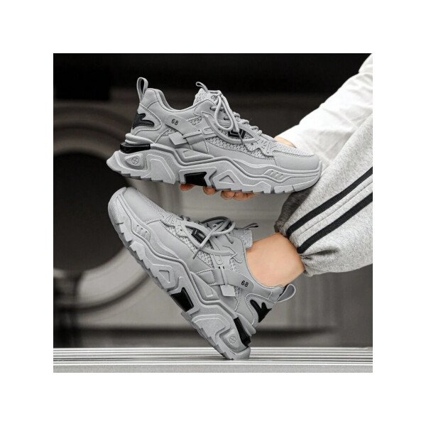 Zapatos deportivos casuales multifuncionales de suela gruesa para mujer, parte superior de malla transpirable y suela duradera de PU/caucho, zapatos deportivos casuales con cordones con decoración azul, muy adecuados para ropa casual, accesorios de calzado versátiles. - Imagen 18
