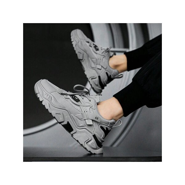 Zapatos deportivos casuales multifuncionales de suela gruesa para mujer, parte superior de malla transpirable y suela duradera de PU/caucho, zapatos deportivos casuales con cordones con decoración azul, muy adecuados para ropa casual, accesorios de calzado versátiles. - Imagen 19
