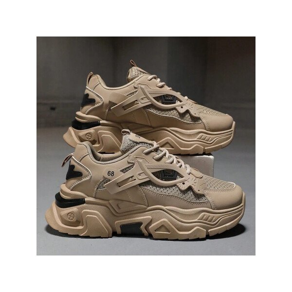 Zapatos deportivos casuales multifuncionales de suela gruesa para mujer, parte superior de malla transpirable y suela duradera de PU/caucho, zapatos deportivos casuales con cordones con decoración azul, muy adecuados para ropa casual, accesorios de calzado versátiles. - Imagen 21