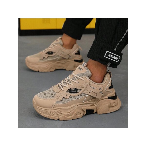 Zapatos deportivos casuales multifuncionales de suela gruesa para mujer, parte superior de malla transpirable y suela duradera de PU/caucho, zapatos deportivos casuales con cordones con decoración azul, muy adecuados para ropa casual, accesorios de calzado versátiles. - Imagen 23