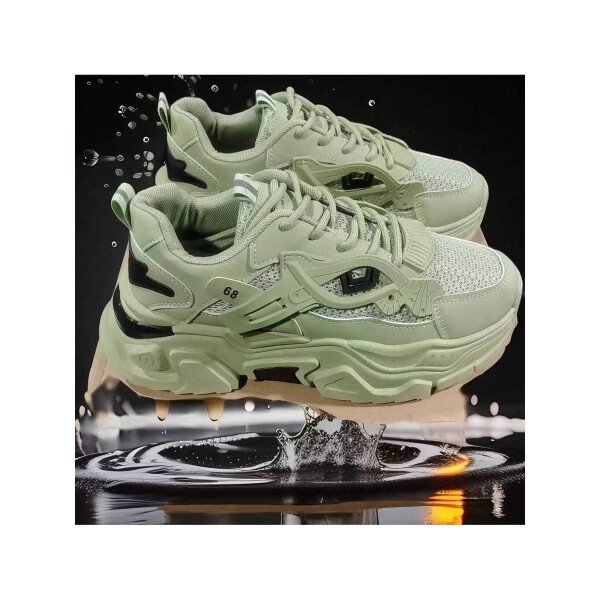 Zapatos deportivos casuales multifuncionales de suela gruesa para mujer, parte superior de malla transpirable y suela duradera de PU/caucho, zapatos deportivos casuales con cordones con decoración azul, muy adecuados para ropa casual, accesorios de calzado versátiles. - Imagen 28