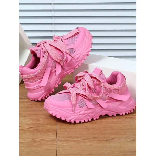 Zapatos casuales cómodos y de moda para otoño/invierno. Adecuados para la ciudad, el transporte, el ejercicio o los viajes. De punta redonda, bajo empeine, con bloques de color, versátiles y perfectos para regalar como zapatos deportivos para mujer, zapatillas para mujer - Imagen 7