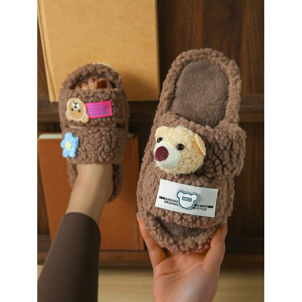 Zapatillas de casa de mujer de peluche, zapatillas de oso, zapatillas negras, zapatillas lindas, zapatillas , zapatillas de suela fina de EVA, zapatillas ligeras, zapatillas de suela suave, zapatillas mudas, zapatillas para suelos de madera, zapatillas de dormitorio, zapatillas de interior, zapatillas de hogar, zapatillas de patio, zapatillas de oficina, zapatillas de hotel, zapatillas de alfombra, zapatillas de dibujos animados, zapatillas esponjosas, zapatillas de mujer - Imagen 7