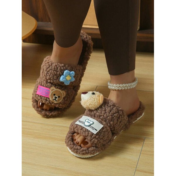 Zapatillas de casa de mujer de peluche, zapatillas de oso, zapatillas negras, zapatillas lindas, zapatillas , zapatillas de suela fina de EVA, zapatillas ligeras, zapatillas de suela suave, zapatillas mudas, zapatillas para suelos de madera, zapatillas de dormitorio, zapatillas de interior, zapatillas de hogar, zapatillas de patio, zapatillas de oficina, zapatillas de hotel, zapatillas de alfombra, zapatillas de dibujos animados, zapatillas esponjosas, zapatillas de mujer - Imagen 10