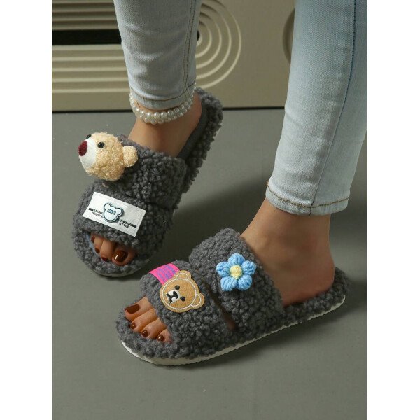 Zapatillas de casa de mujer de peluche, zapatillas de oso, zapatillas negras, zapatillas lindas, zapatillas , zapatillas de suela fina de EVA, zapatillas ligeras, zapatillas de suela suave, zapatillas mudas, zapatillas para suelos de madera, zapatillas de dormitorio, zapatillas de interior, zapatillas de hogar, zapatillas de patio, zapatillas de oficina, zapatillas de hotel, zapatillas de alfombra, zapatillas de dibujos animados, zapatillas esponjosas, zapatillas de mujer - Imagen 21