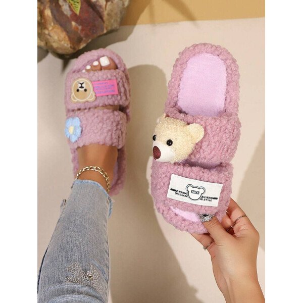 Zapatillas de casa de mujer de peluche, zapatillas de oso, zapatillas negras, zapatillas lindas, zapatillas , zapatillas de suela fina de EVA, zapatillas ligeras, zapatillas de suela suave, zapatillas mudas, zapatillas para suelos de madera, zapatillas de dormitorio, zapatillas de interior, zapatillas de hogar, zapatillas de patio, zapatillas de oficina, zapatillas de hotel, zapatillas de alfombra, zapatillas de dibujos animados, zapatillas esponjosas, zapatillas de mujer - Imagen 27