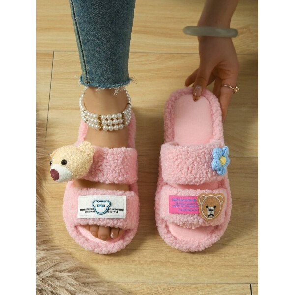 Zapatillas de casa de mujer de peluche, zapatillas de oso, zapatillas negras, zapatillas lindas, zapatillas , zapatillas de suela fina de EVA, zapatillas ligeras, zapatillas de suela suave, zapatillas mudas, zapatillas para suelos de madera, zapatillas de dormitorio, zapatillas de interior, zapatillas de hogar, zapatillas de patio, zapatillas de oficina, zapatillas de hotel, zapatillas de alfombra, zapatillas de dibujos animados, zapatillas esponjosas, zapatillas de mujer - Imagen 33