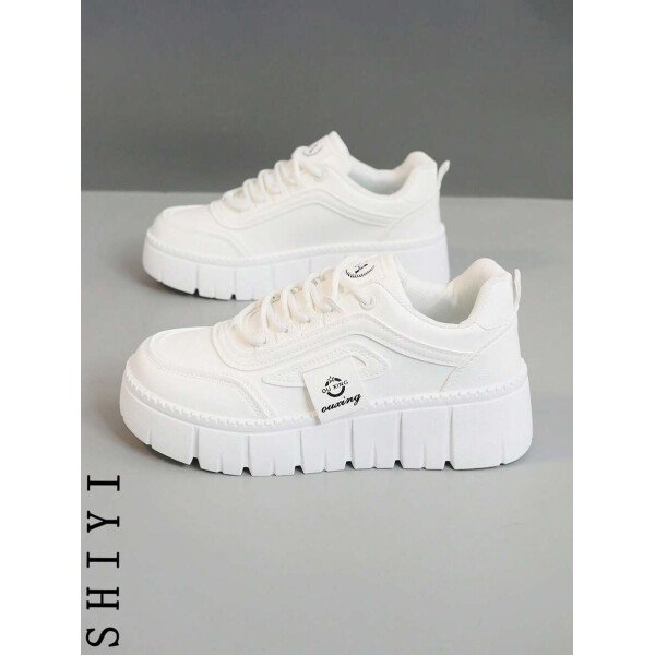 Zapatos casuales de mujer nuevos para el Spring Break, zapatos de mujer con suela gruesa, zapatos blancos, zapatos deportivos cómodos, aumentan la altura en 5 cm, zapatos para fiestas, adecuados para el estilo deportivo de mujeres de baja estatura - Imagen 3