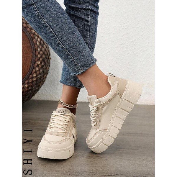 Zapatos casuales de mujer nuevos para el Spring Break, zapatos de mujer con suela gruesa, zapatos blancos, zapatos deportivos cómodos, aumentan la altura en 5 cm, zapatos para fiestas, adecuados para el estilo deportivo de mujeres de baja estatura - Imagen 16