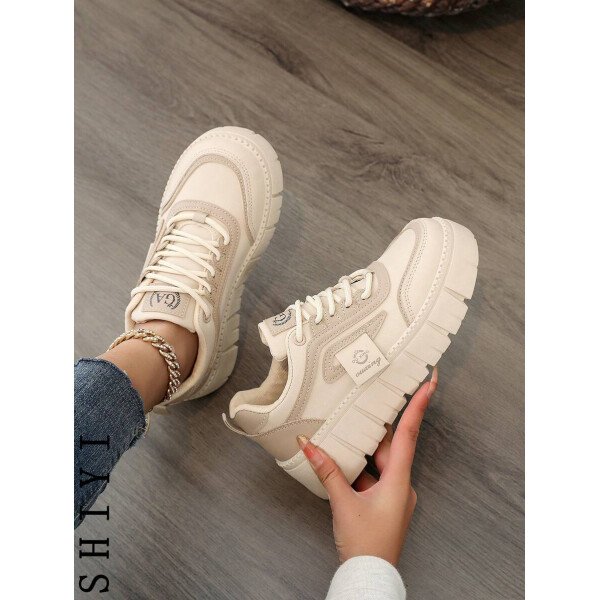 Zapatos casuales de mujer nuevos para el Spring Break, zapatos de mujer con suela gruesa, zapatos blancos, zapatos deportivos cómodos, aumentan la altura en 5 cm, zapatos para fiestas, adecuados para el estilo deportivo de mujeres de baja estatura - Imagen 17