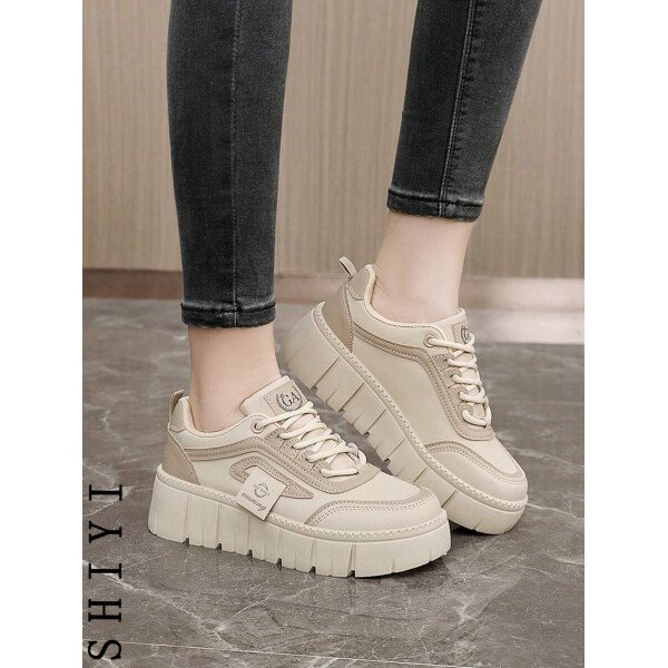 Zapatos casuales de mujer nuevos para el Spring Break, zapatos de mujer con suela gruesa, zapatos blancos, zapatos deportivos cómodos, aumentan la altura en 5 cm, zapatos para fiestas, adecuados para el estilo deportivo de mujeres de baja estatura - Imagen 18
