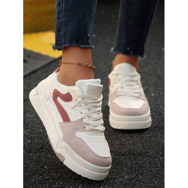 Nuevos zapatos de skate para estudiantes mujer primavera 2025 en blanco y negro, zapatillas de moda versátiles y respirables, zapatos casuales estilo Ins - Imagen 25