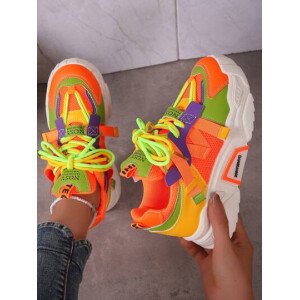 Zapatillas deportivas de mujer multicolor con cordones y suela gruesa, otoño 2025