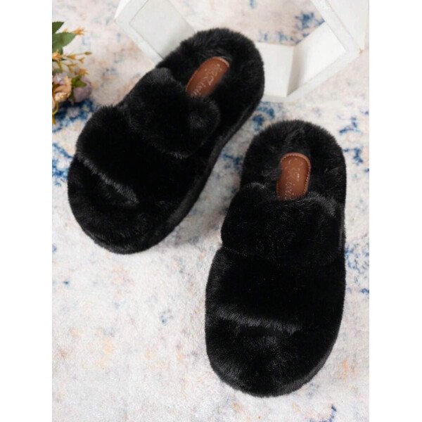 Nuevas zapatillas de mujer de invierno con suela gruesa y tacón alto esponjoso, zapatillas de estilo hada de otoño para uso en exteriores con plataforma elevadora pequeña, zapatillas de oficina para interiores, tallas 34-42 - Imagen 10