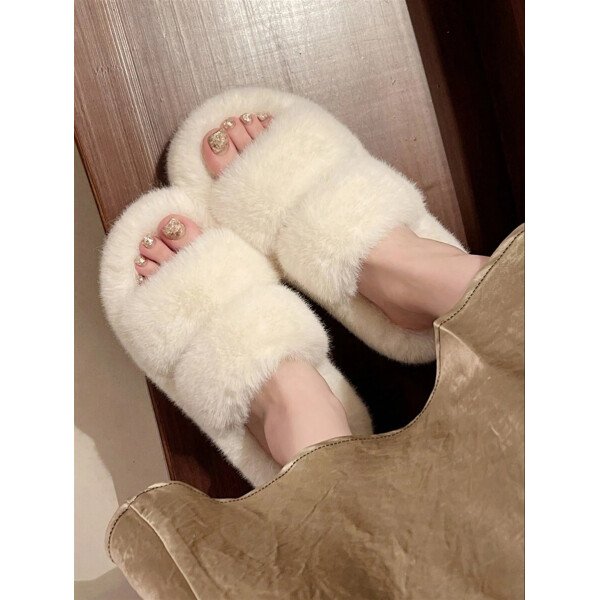 Nuevas zapatillas de mujer de invierno con suela gruesa y tacón alto esponjoso, zapatillas de estilo hada de otoño para uso en exteriores con plataforma elevadora pequeña, zapatillas de oficina para interiores, tallas 34-42 - Imagen 14