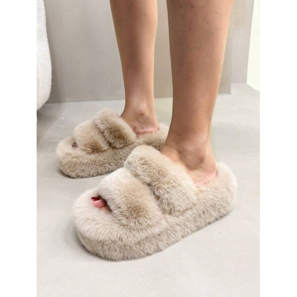 Nuevas zapatillas de mujer de invierno con suela gruesa y tacón alto esponjoso, zapatillas de estilo hada de otoño para uso en exteriores con plataforma elevadora pequeña, zapatillas de oficina para interiores, tallas 34-42 - Imagen 28