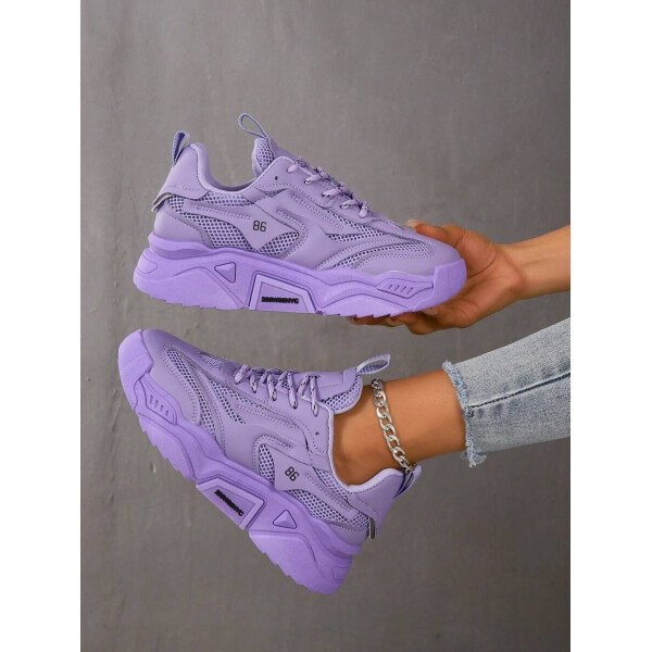 Zapatillas deportivas y de estudiante de mujer de estilo grueso para otoño/invierno - Imagen 7