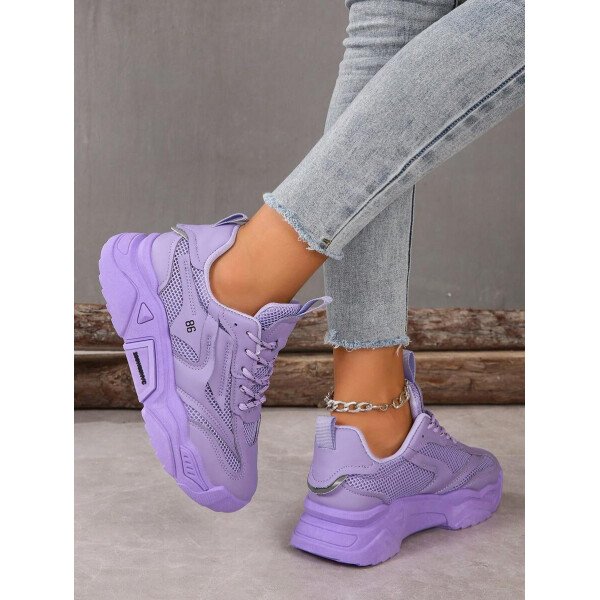 Zapatillas deportivas y de estudiante de mujer de estilo grueso para otoño/invierno - Imagen 8