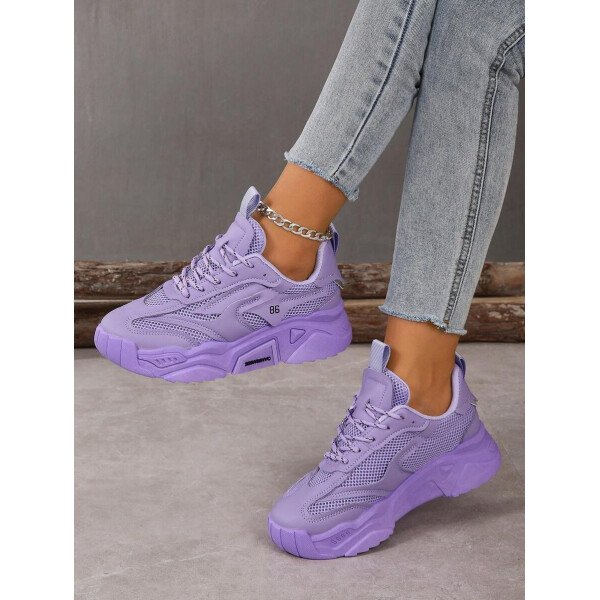 Zapatillas deportivas y de estudiante de mujer de estilo grueso para otoño/invierno - Imagen 9