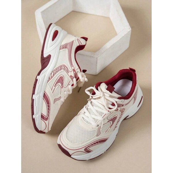 Zapatillas de deporte informales con plataforma y cordones para mujer, con suela elevada, de malla, transpirables, suaves, cómodas y versátiles, ligeras y versátiles, para uso diario en exteriores y en las cuatro estaciones. - Imagen 3