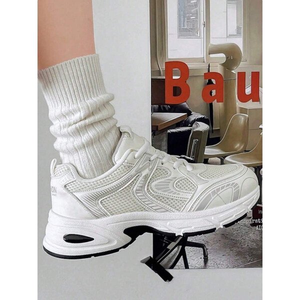 Zapatillas de deporte informales con plataforma y cordones para mujer, con suela elevada, de malla, transpirables, suaves, cómodas y versátiles, ligeras y versátiles, para uso diario en exteriores y en las cuatro estaciones. - Imagen 8