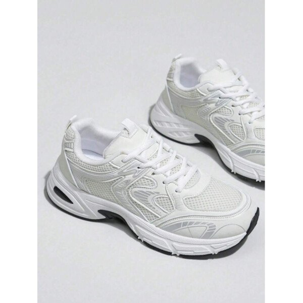 Zapatillas de deporte informales con plataforma y cordones para mujer, con suela elevada, de malla, transpirables, suaves, cómodas y versátiles, ligeras y versátiles, para uso diario en exteriores y en las cuatro estaciones. - Imagen 9