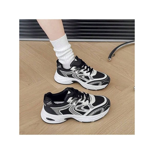 Zapatillas de deporte informales con plataforma y cordones para mujer, con suela elevada, de malla, transpirables, suaves, cómodas y versátiles, ligeras y versátiles, para uso diario en exteriores y en las cuatro estaciones. - Imagen 16